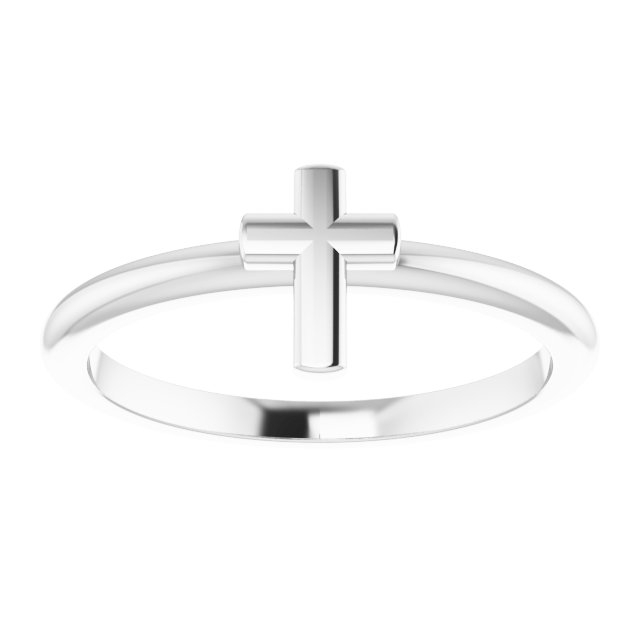 Sterling Silver Stackable Cross Ring 