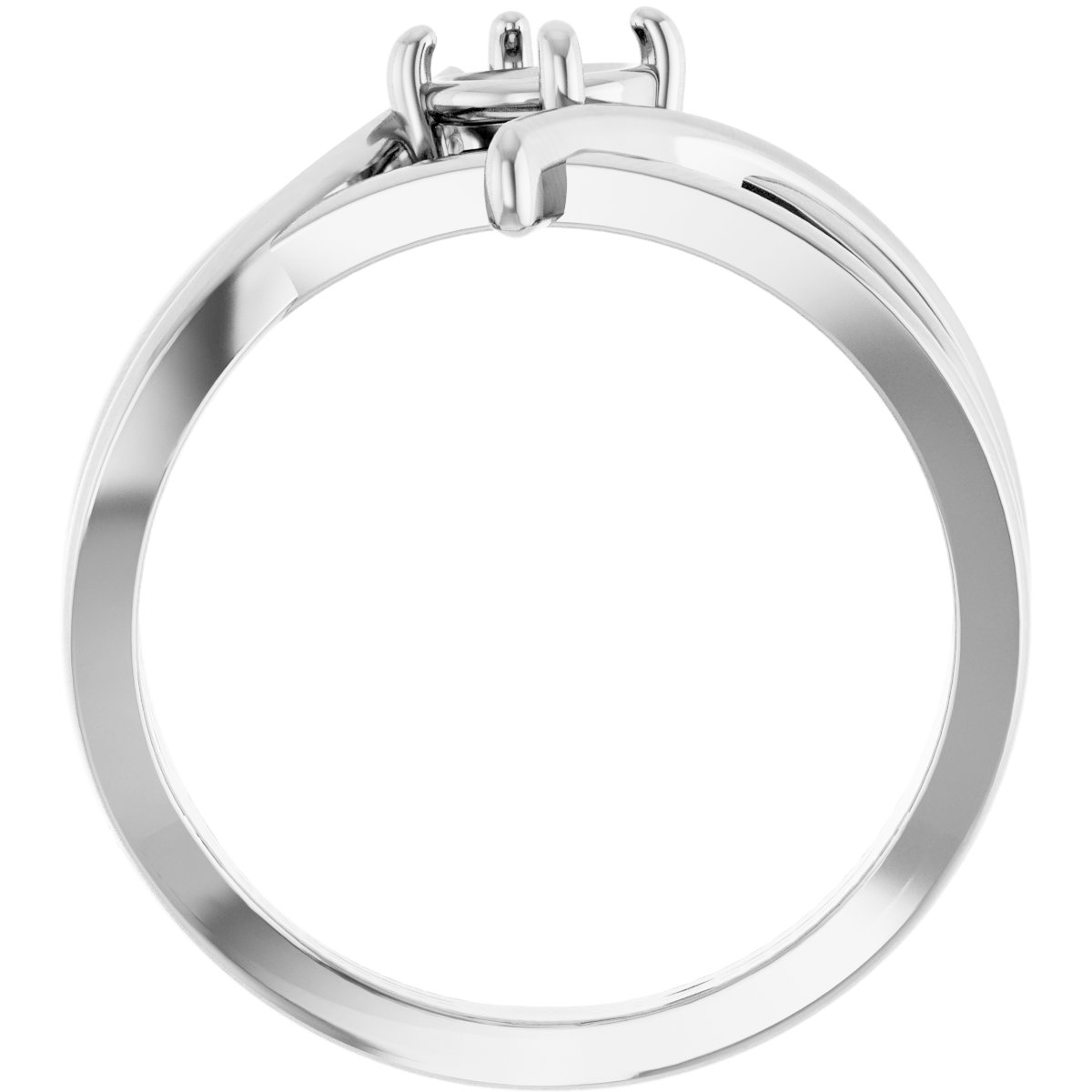 14K White 4 mm Round Forever One™ Colorless Lab-Grown Moissanite Ring 