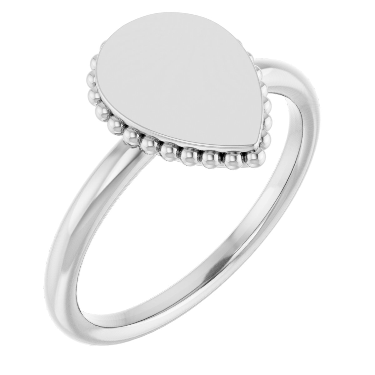Teardrop Beaded Signet Ring