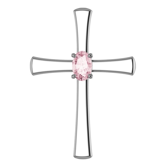 14K Rose Natural Morganite Cross Pendant