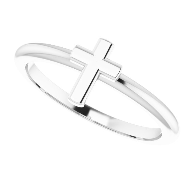 Sterling Silver Stackable Cross Ring 