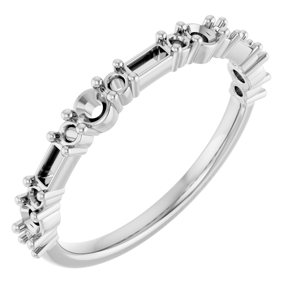 14K White 3/8 CTW Natural Diamond Anniversary Band