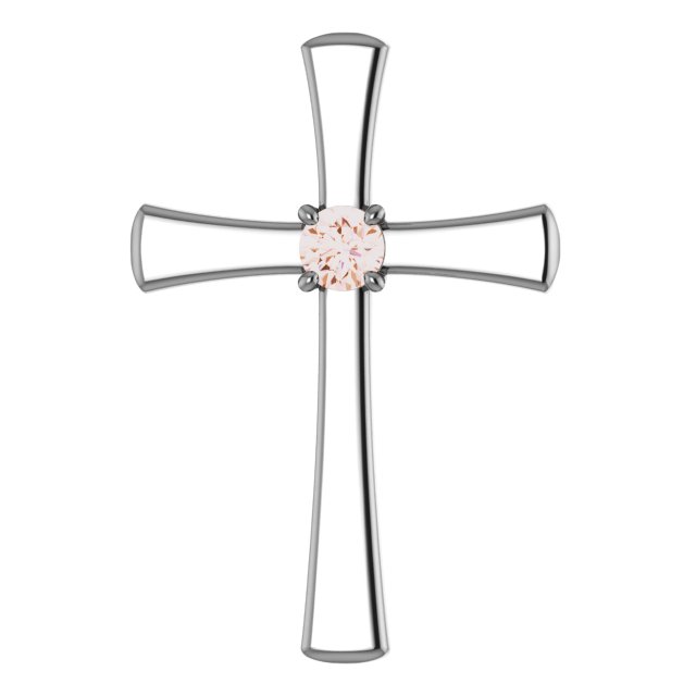 14K Rose 1/5 CTW Diamond Cross Pendant  