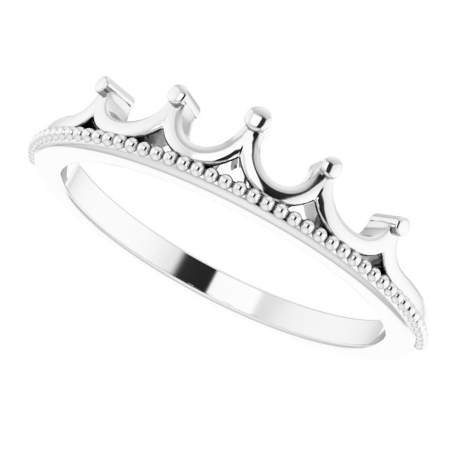 Sterling Silver Stackable Crown Ring 