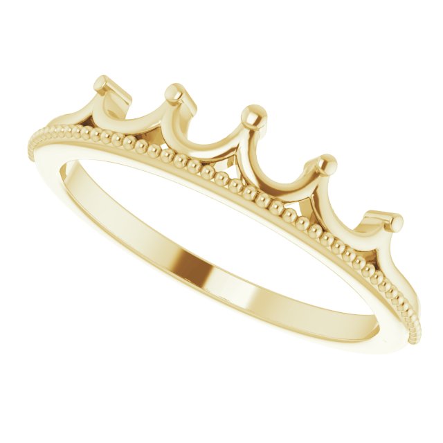 14K Yellow Stackable Crown Ring 