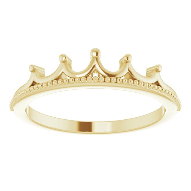 14K Yellow Stackable Crown Ring 