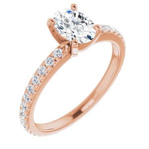 14K Rose 6.5 mm Round Forever One™ Moissanite & 3/8 CTW Diamond Engagement Ring