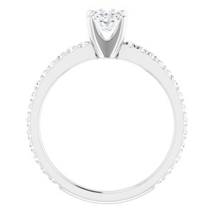 14K White 6.5 mm Round Forever One™ Moissanite & 3/8 CTW Diamond Engagement Ring