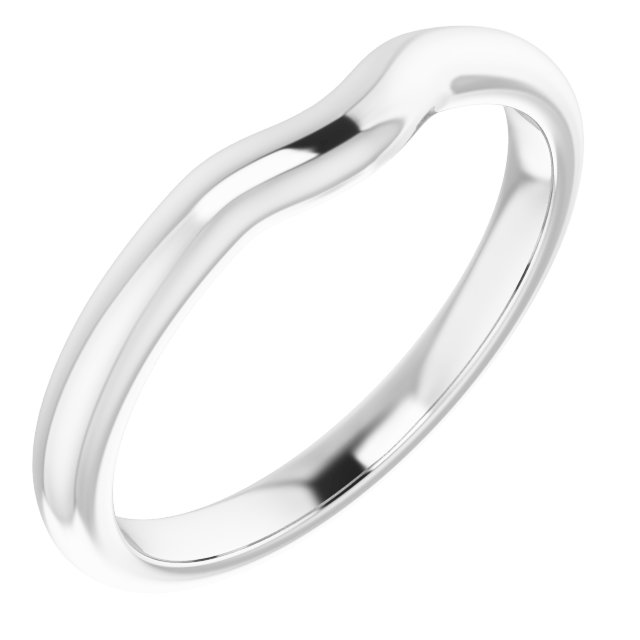 18K White Band for 4.4 mm Round Ring