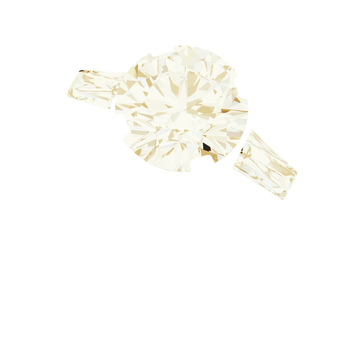 14K Yellow Gold 8 mm Round 1/3 CTW Lab-Grown Diamond Semi-Set Engagement Ring