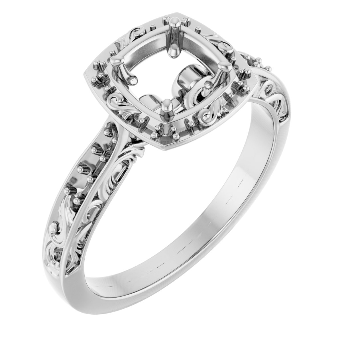 Halo-Style Sculptural Engagement Ring