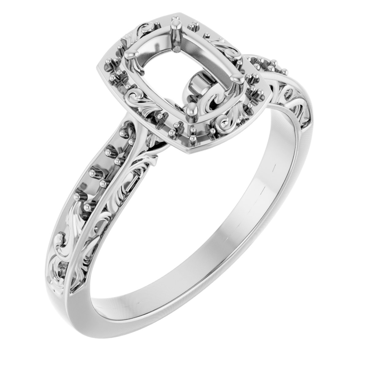 Halo-Style Sculptural Engagement Ring