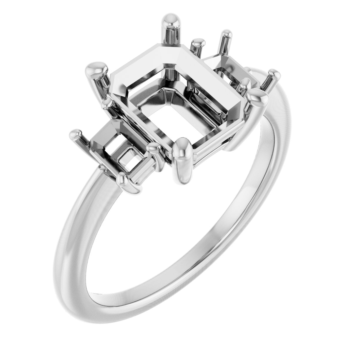 Platinum Emerald Engagement Ring