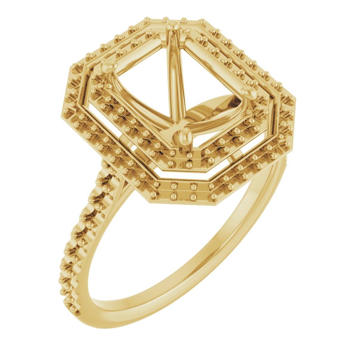 Double Halo-Style Engagement Ring
