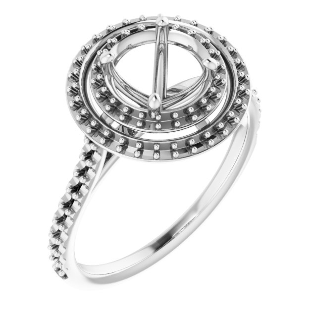 Double Halo-Style Engagement Ring