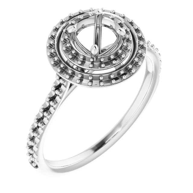 Double Halo-Style Engagement Ring
