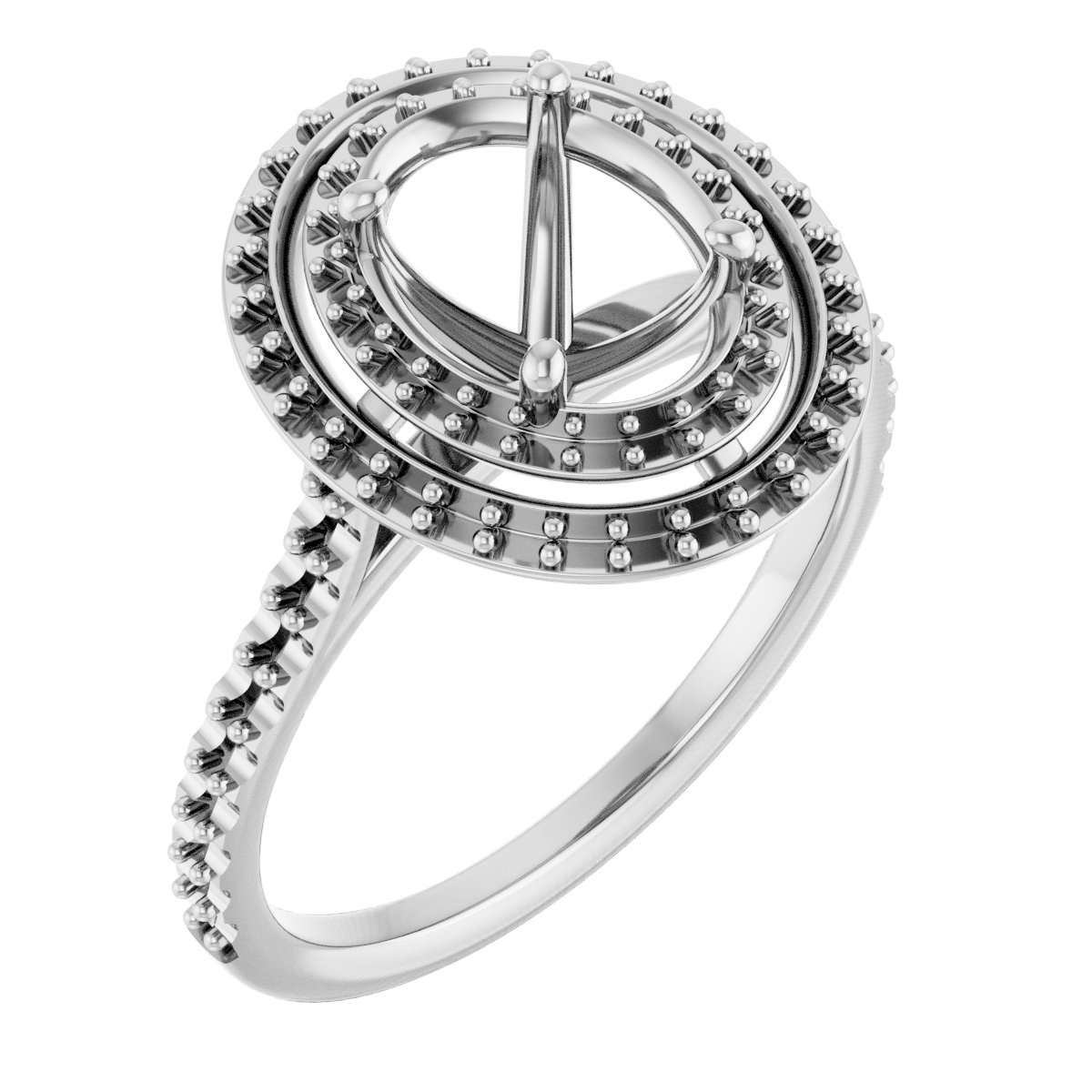 Double Halo-Style Engagement Ring