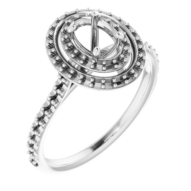 Double Halo-Style Engagement Ring