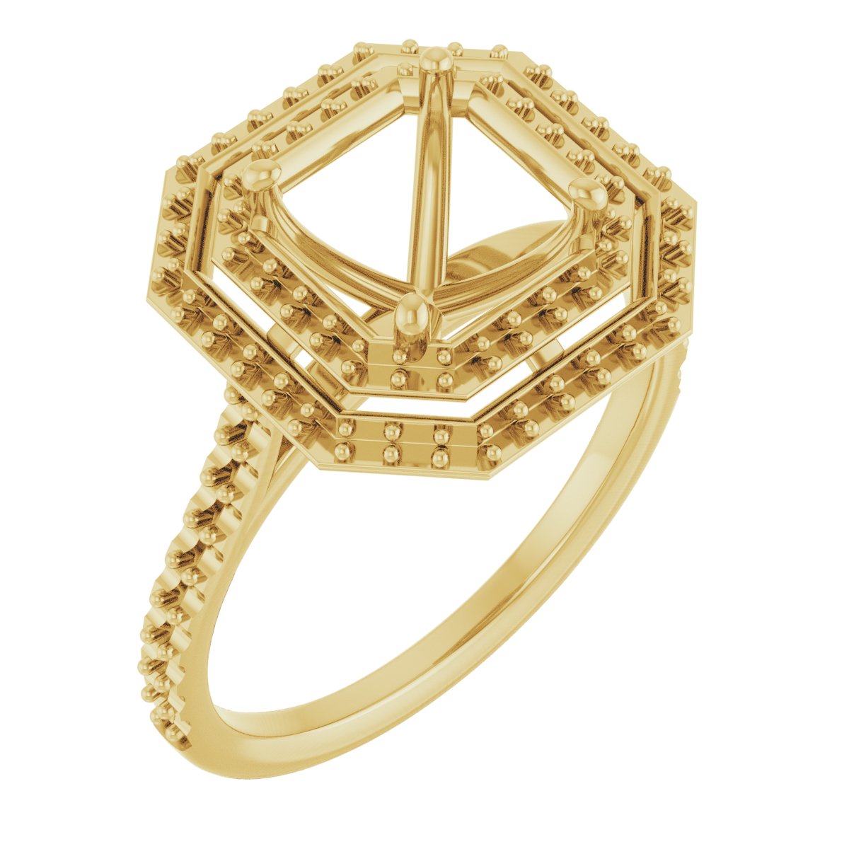 Double Halo-Style Engagement Ring