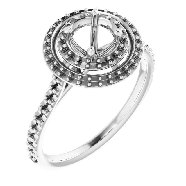 Double Halo-Style Engagement Ring