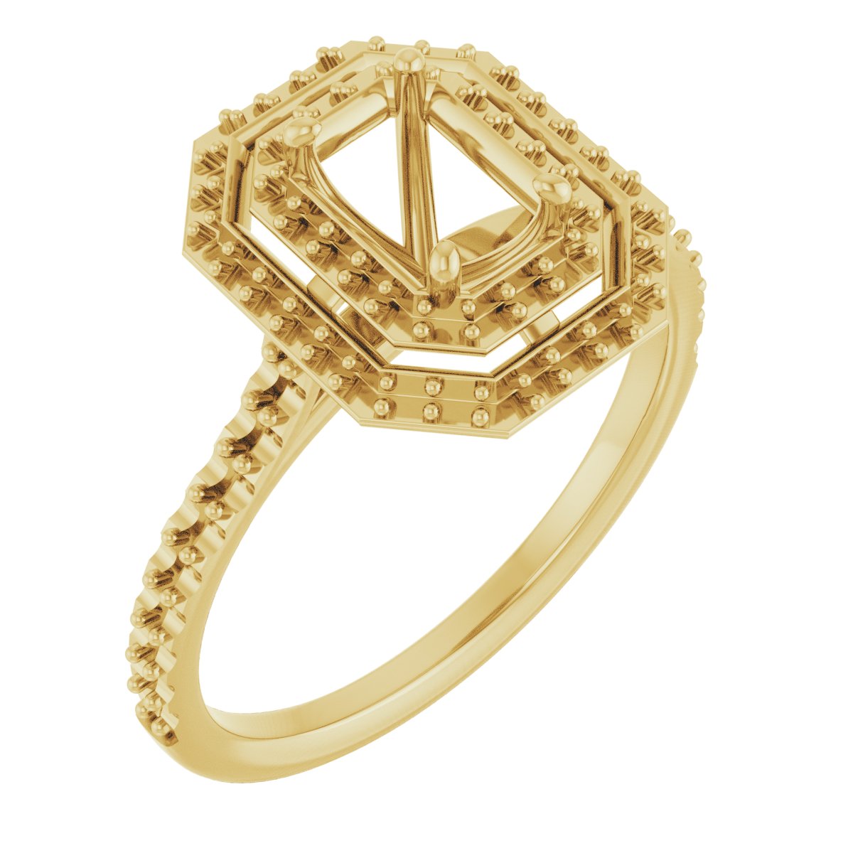 Double Halo-Style Engagement Ring