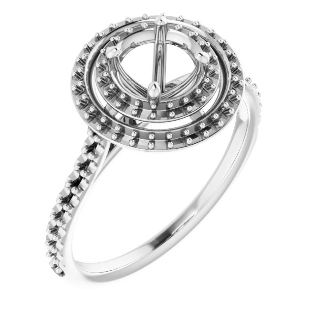 Double Halo-Style Engagement Ring