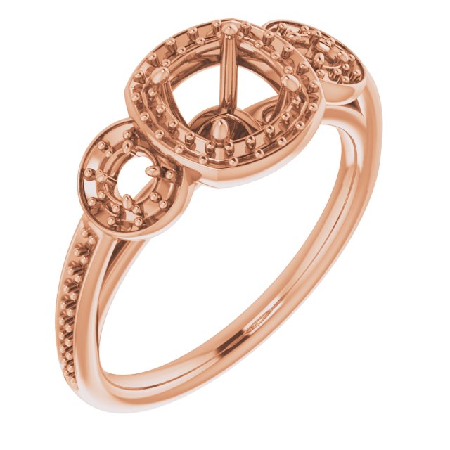 Three-Stone Halo-Style Engagement Ring
