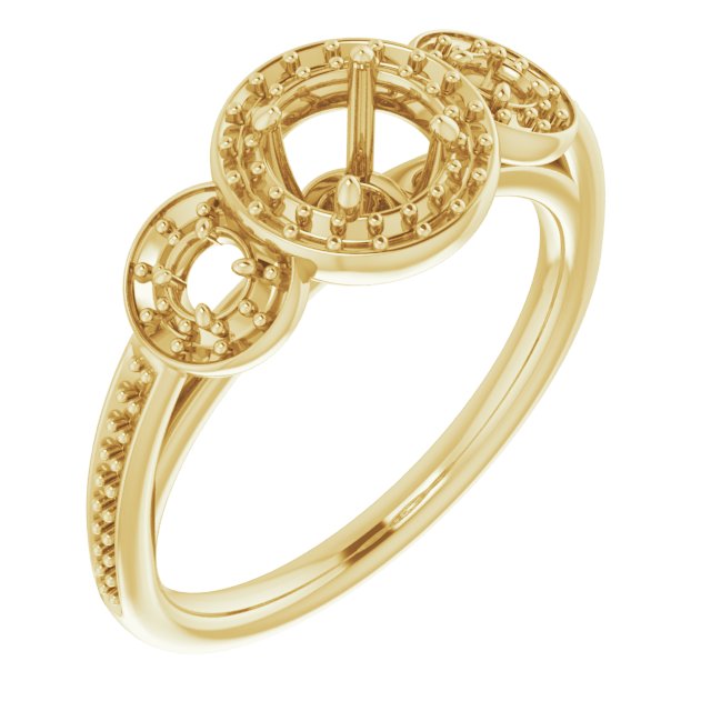 Three-Stone Halo-Style Engagement Ring