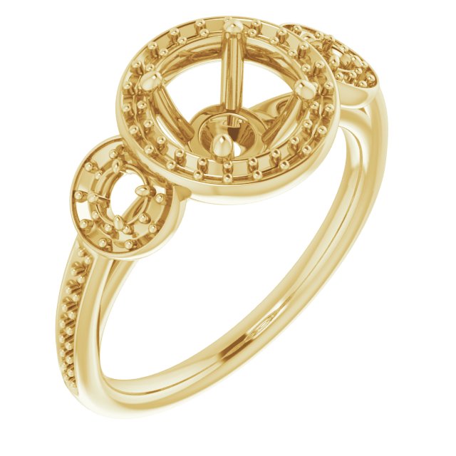 Three-Stone Halo-Style Engagement Ring