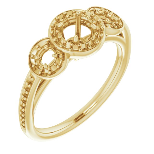 Three-Stone Halo-Style Engagement Ring