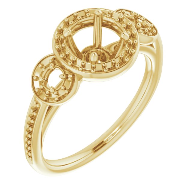 Three-Stone Halo-Style Engagement Ring