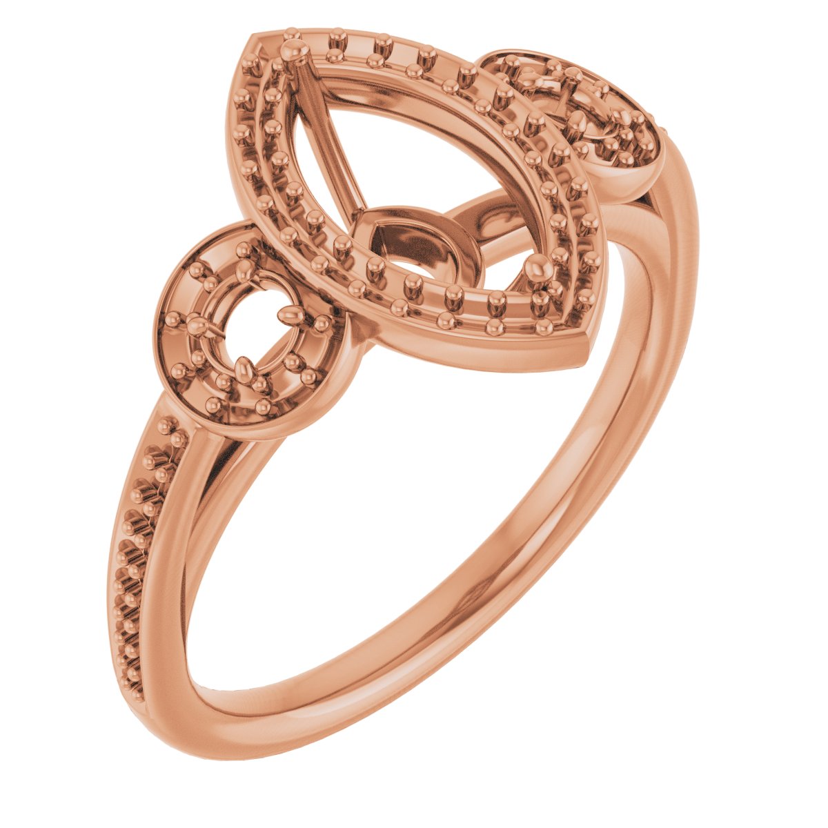 Three-Stone Halo-Style Engagement Ring