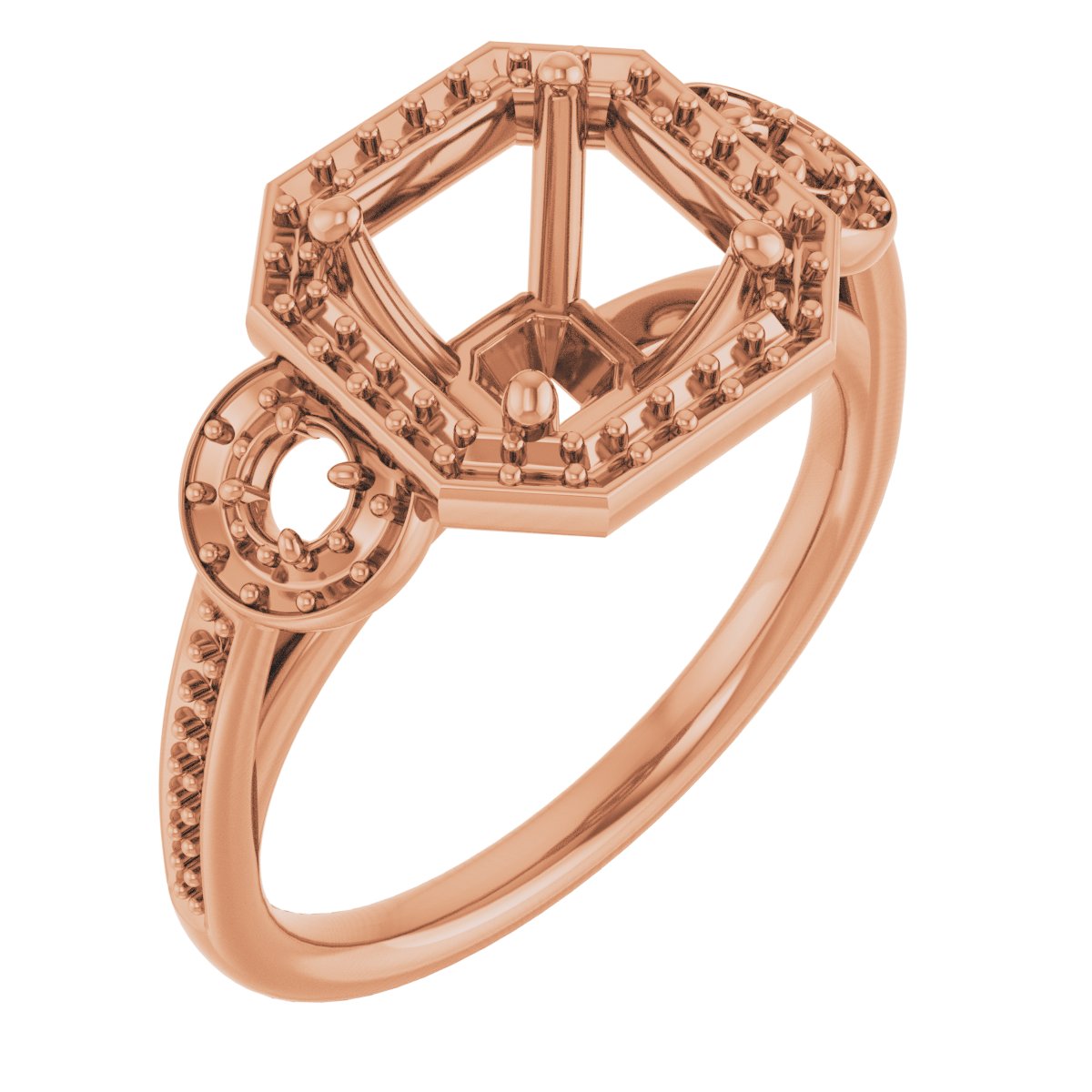 Three-Stone Halo-Style Engagement Ring