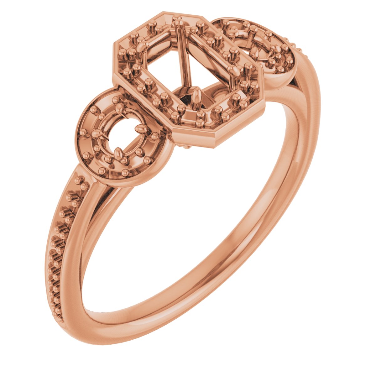 Three-Stone Halo-Style Engagement Ring