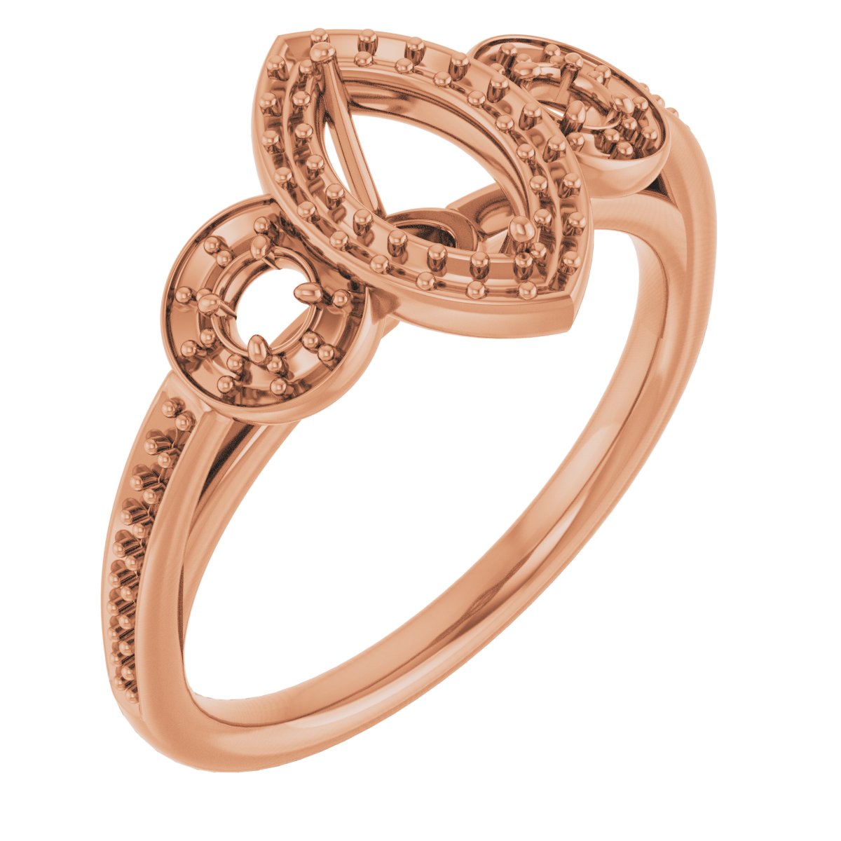 Three-Stone Halo-Style Engagement Ring