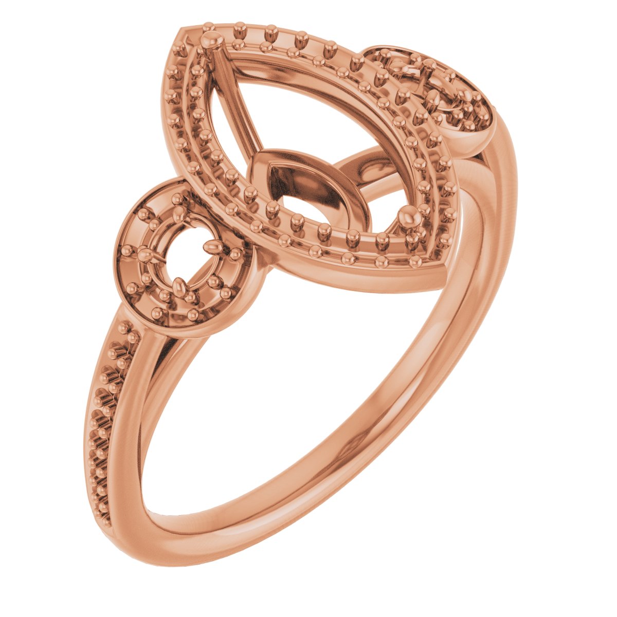 Three-Stone Halo-Style Engagement Ring