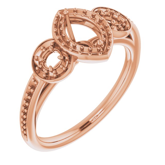 Three-Stone Halo-Style Engagement Ring