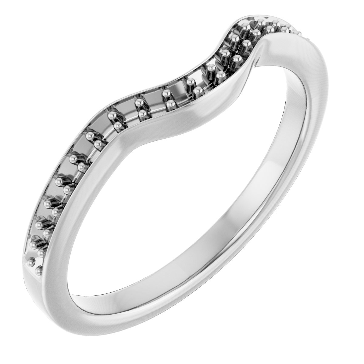 Platinum 1/6 CTW Diamond Band for 6 mm Asscher Ring