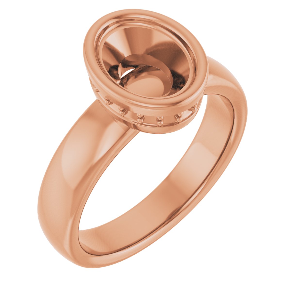 Bezel-Set Hidden Halo-Style Engagement Ring