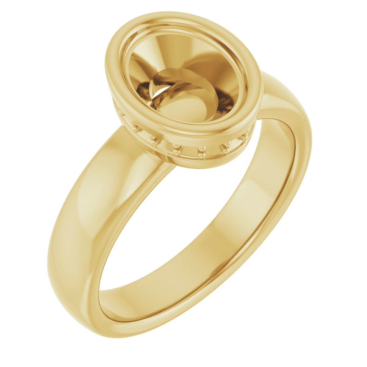 Bezel-Set Hidden Halo-Style Engagement Ring