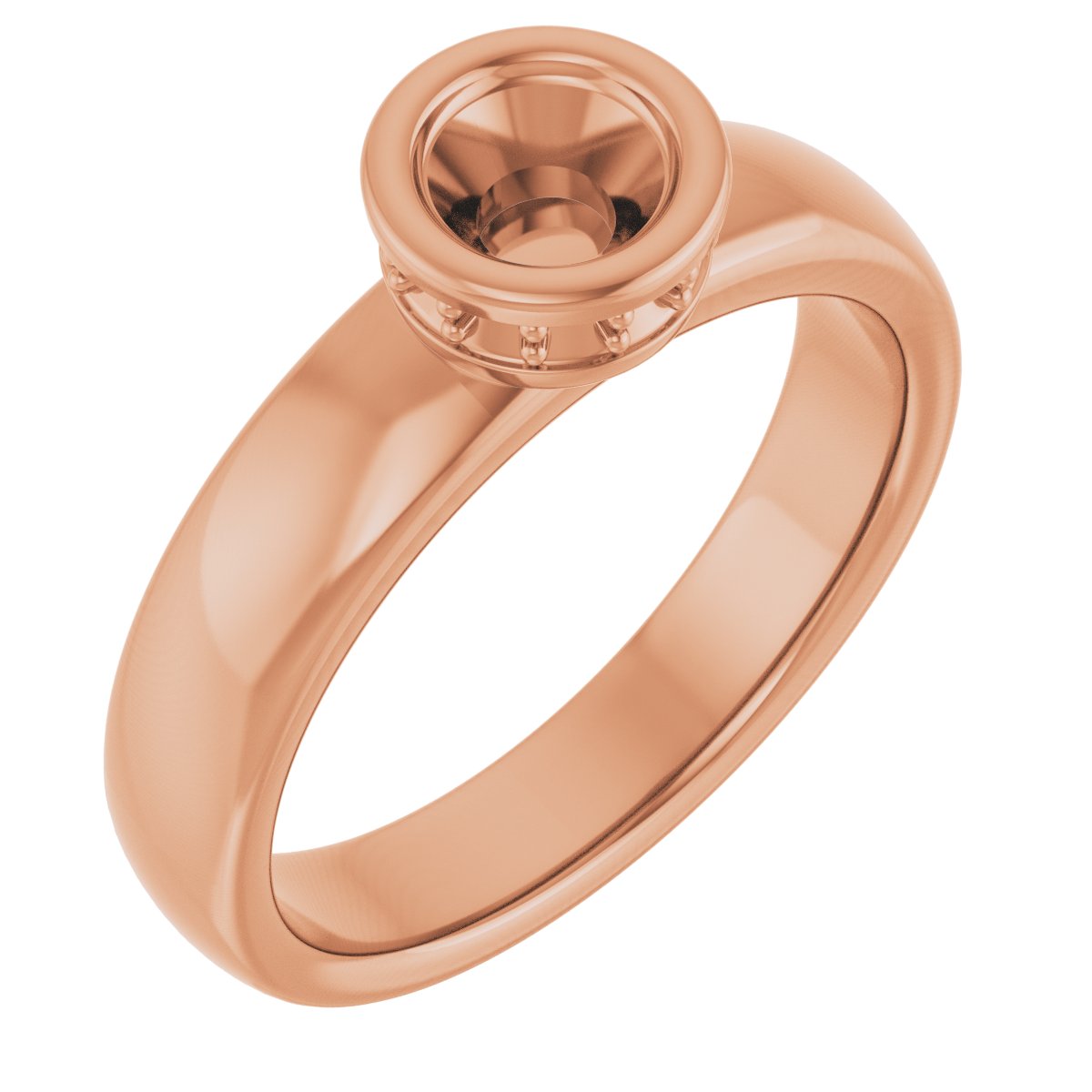 Bezel-Set Hidden Halo-Style Engagement Ring