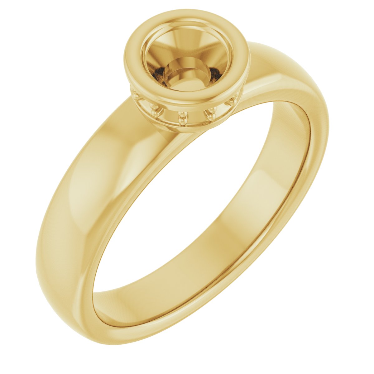 Bezel-Set Hidden Halo-Style Engagement Ring
