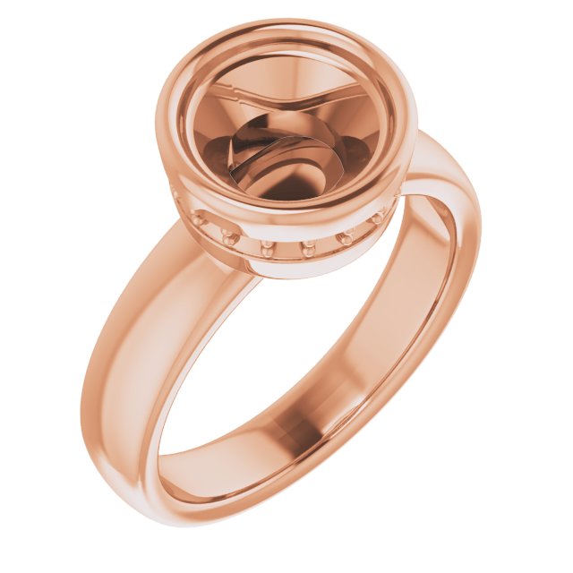Bezel-Set Hidden Halo-Style Engagement Ring
