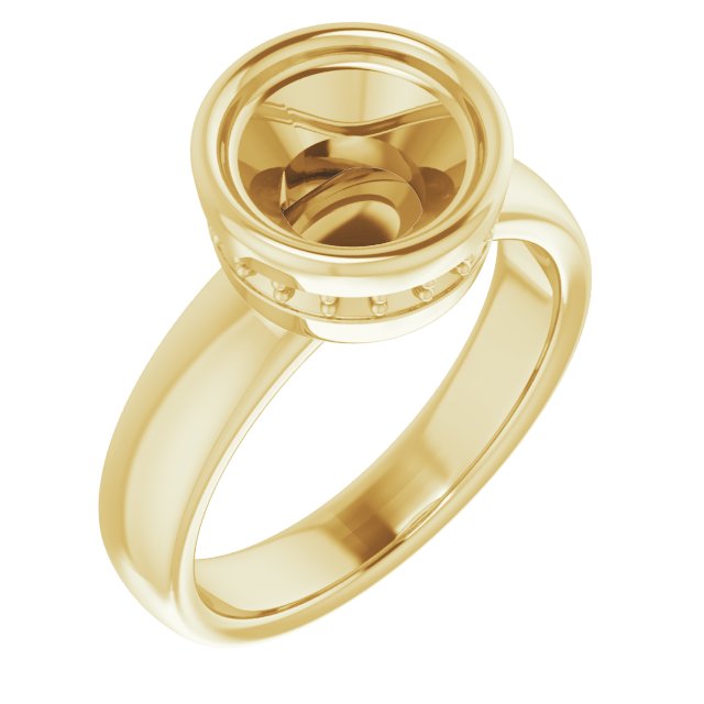Bezel-Set Hidden Halo-Style Engagement Ring