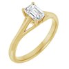 10K Gold 6x4 mm Emerald Cut Lab Grown Diamond Solitaire Engagement Ring 122047