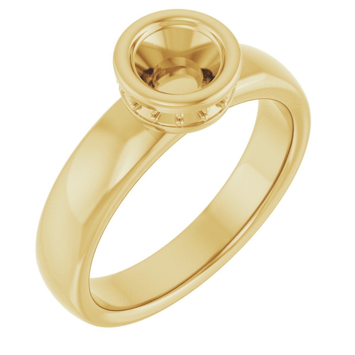 Bezel-Set Hidden Halo-Style Engagement Ring