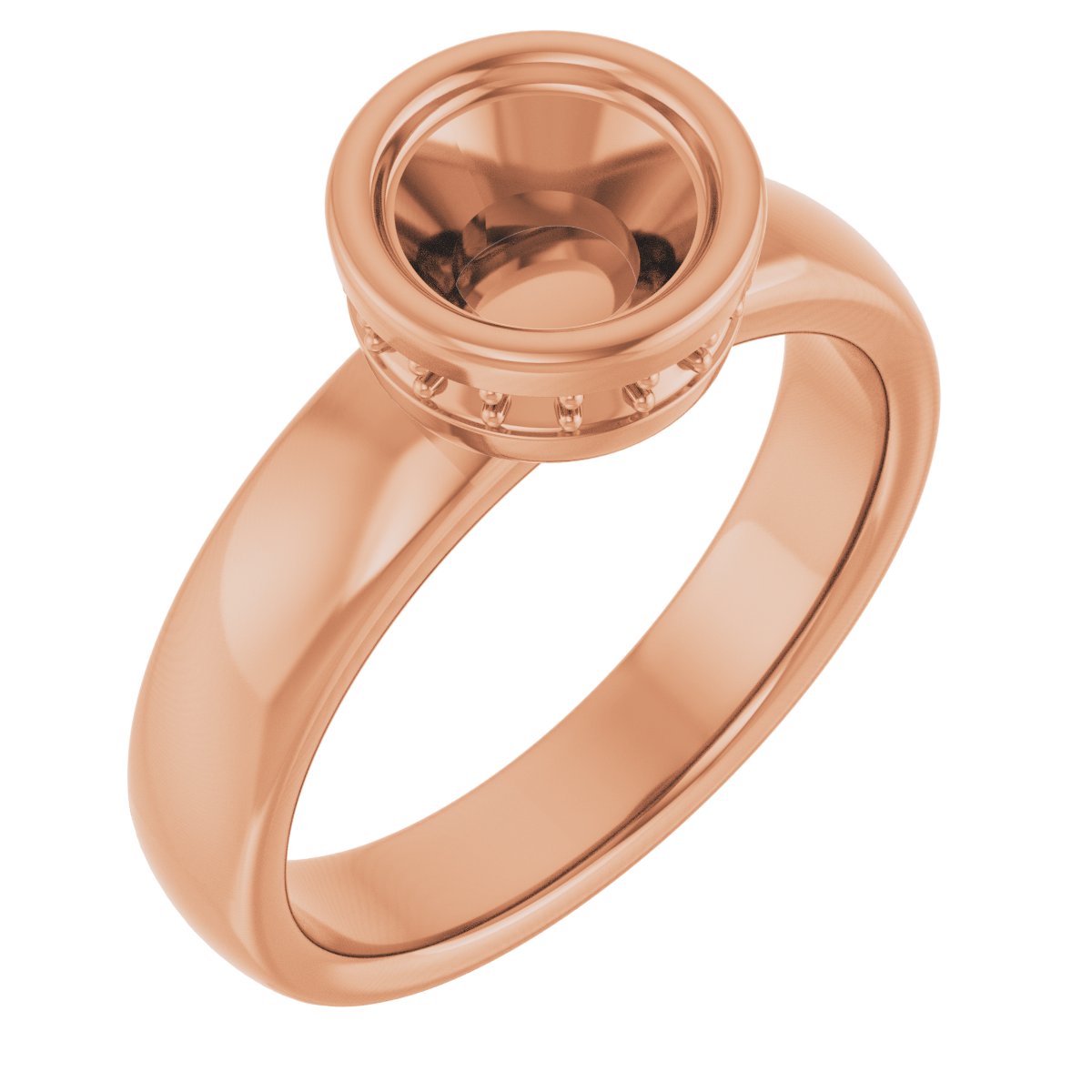 Bezel-Set Hidden Halo-Style Engagement Ring