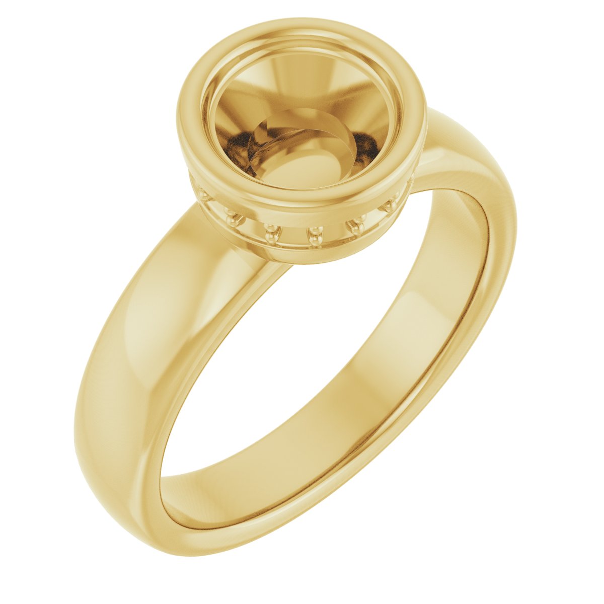 Bezel-Set Hidden Halo-Style Engagement Ring