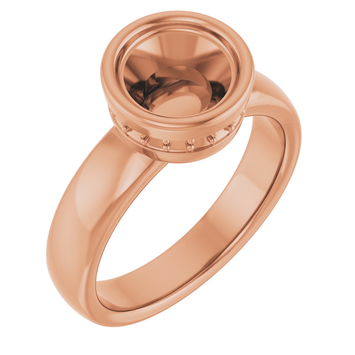 Bezel-Set Hidden Halo-Style Engagement Ring