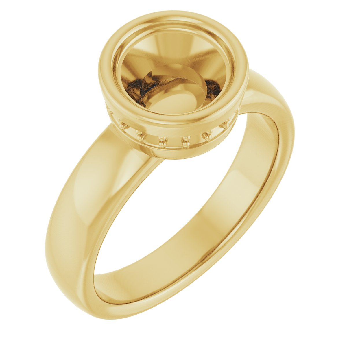 Bezel-Set Hidden Halo-Style Engagement Ring